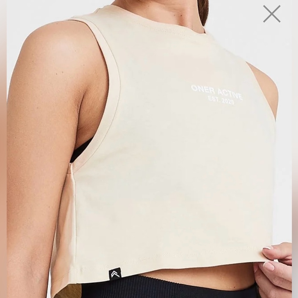Oner active graphic jersey tank in washed sand